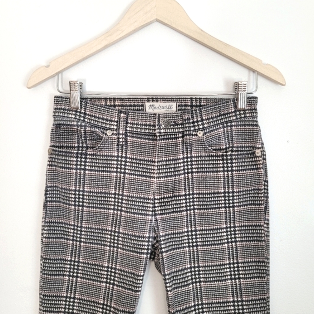 Madewell Black and White Plaid Skinny Pants